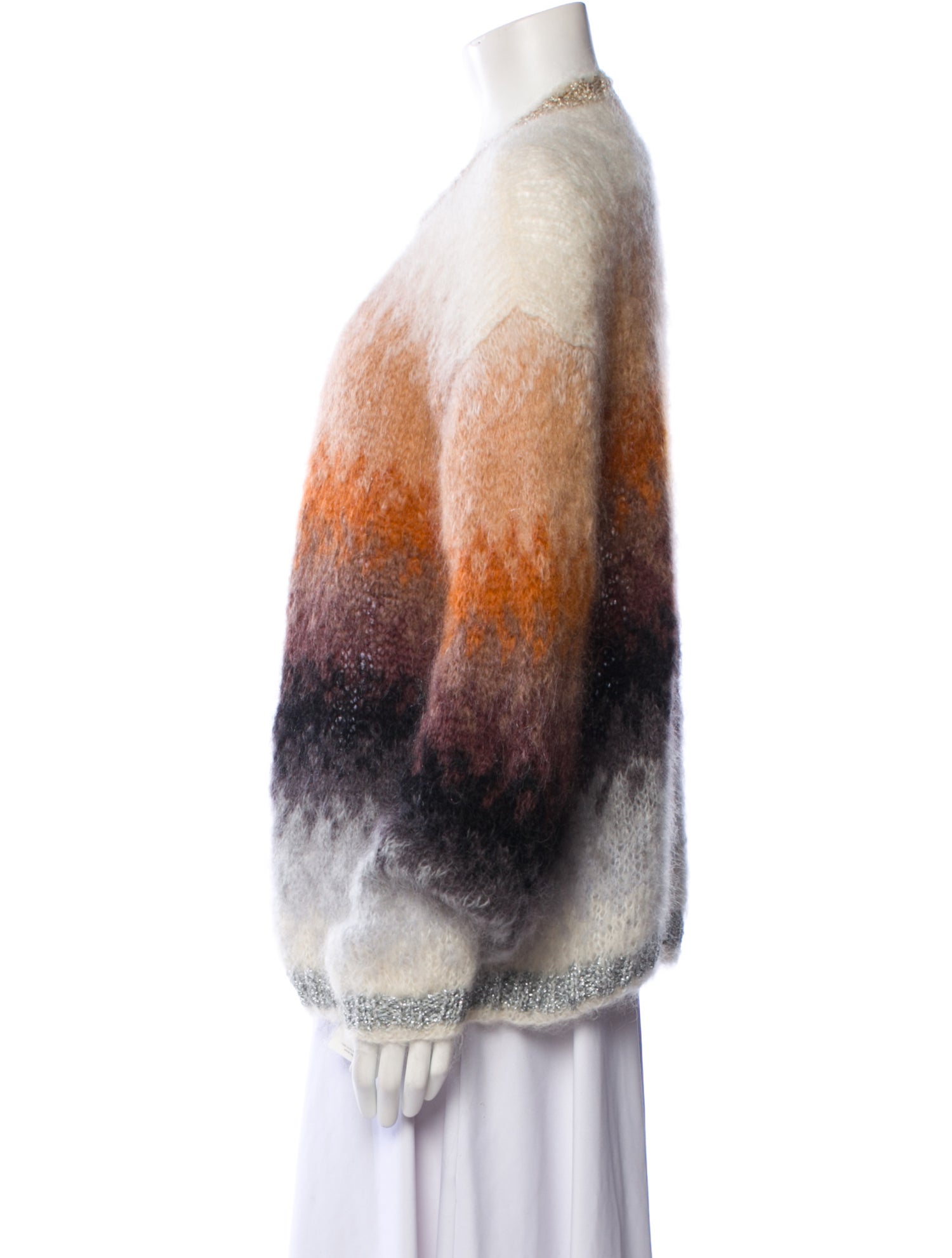 Rose Carmine Mohair Tie-Dye Print Sweater