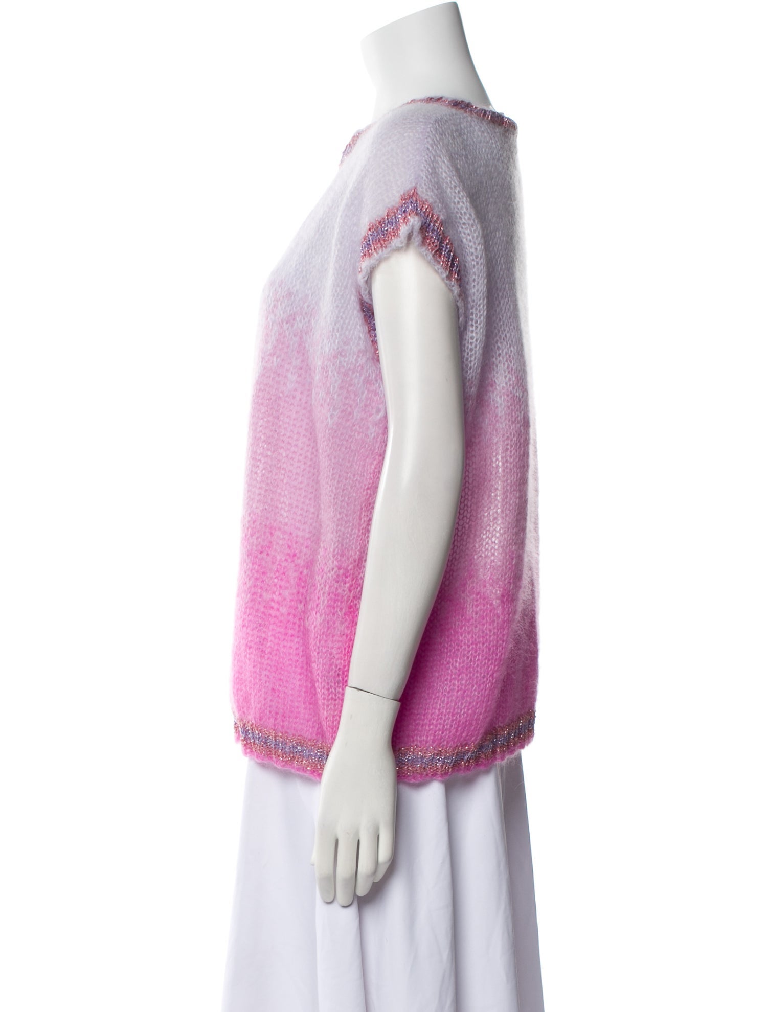 Rose Carmine Mohair Open Front Sweater