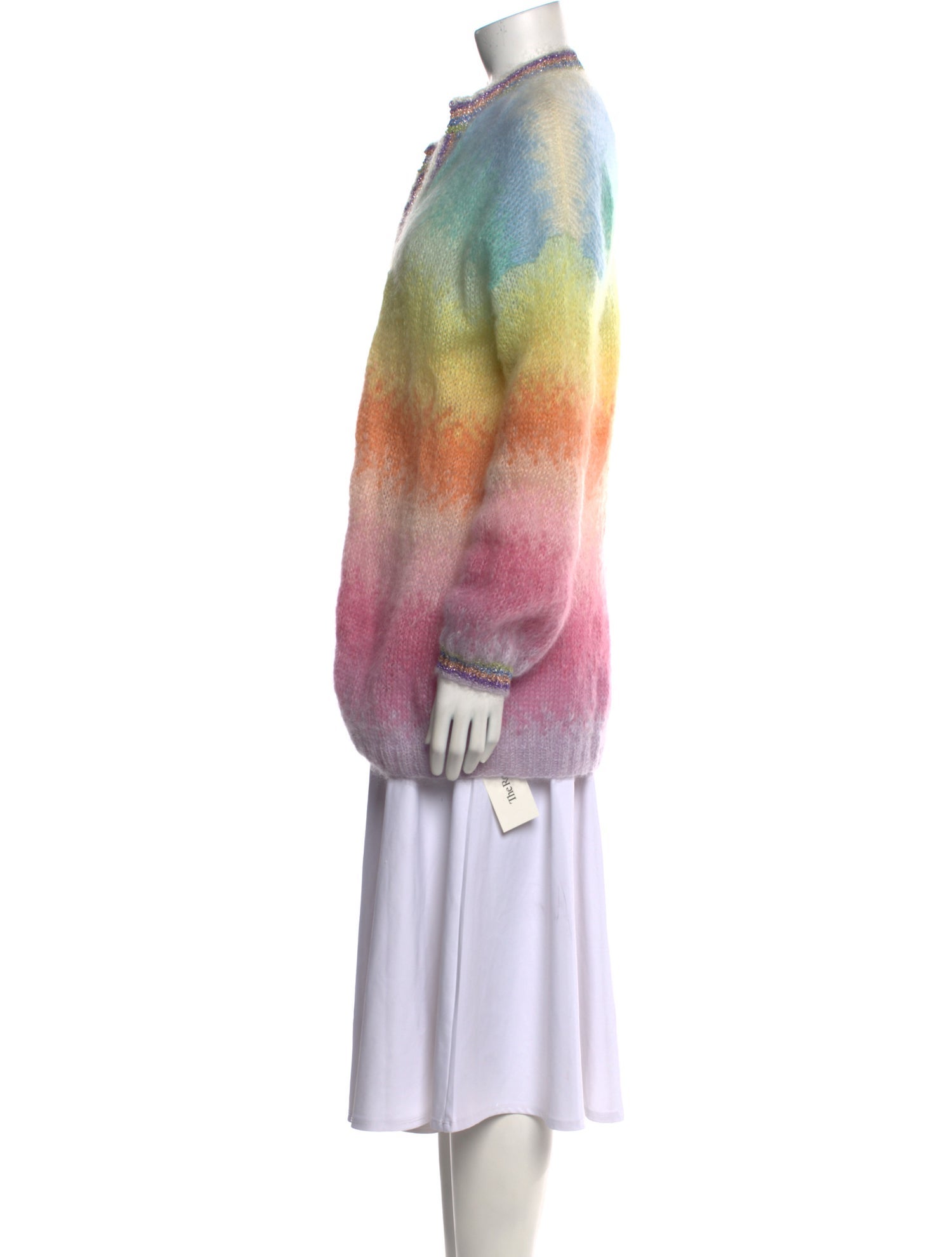 Rose Carmine Mohair Striped Sweater