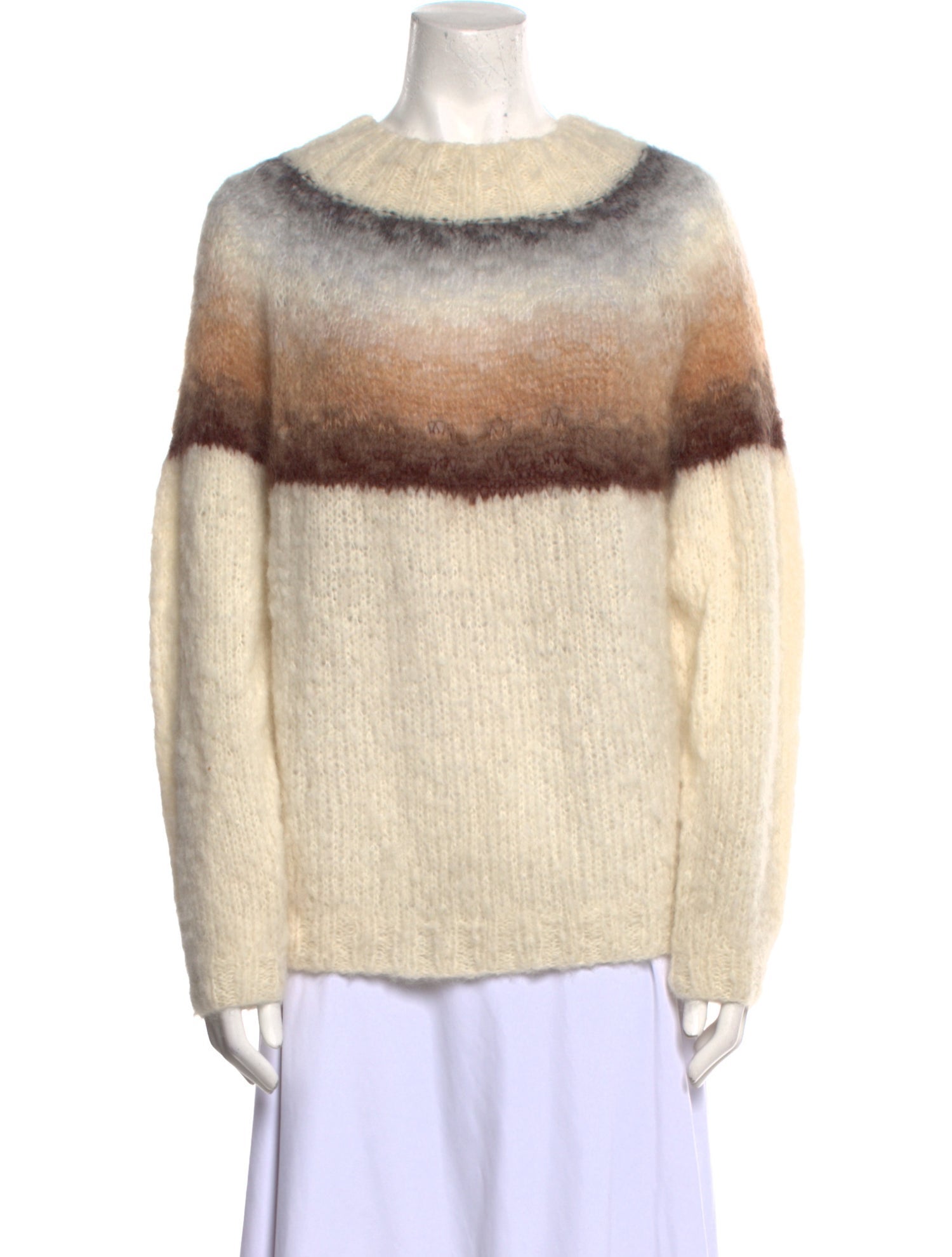 Rose Carmine Alpaca Striped Sweater