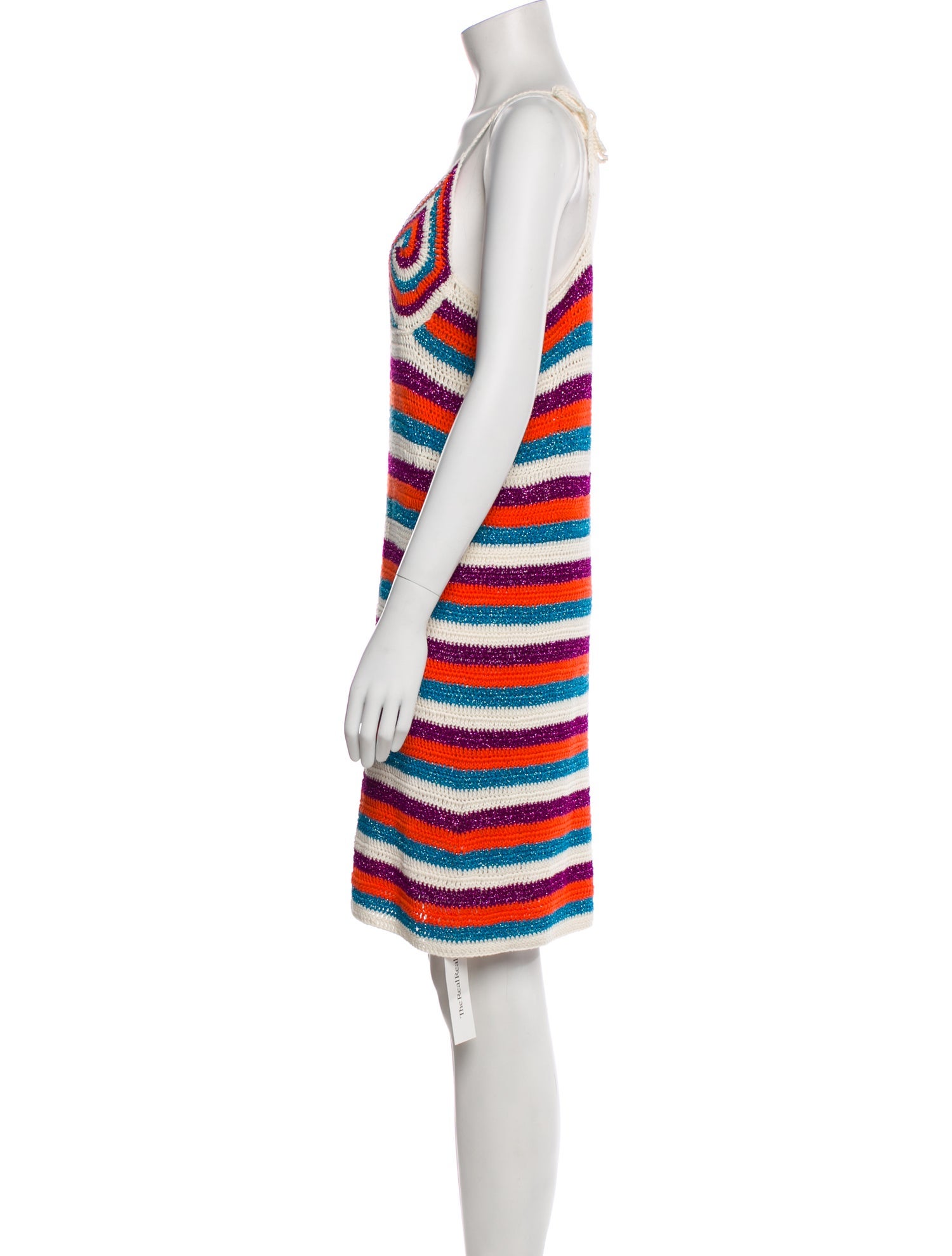 Rose Carmine Striped Mini Dress