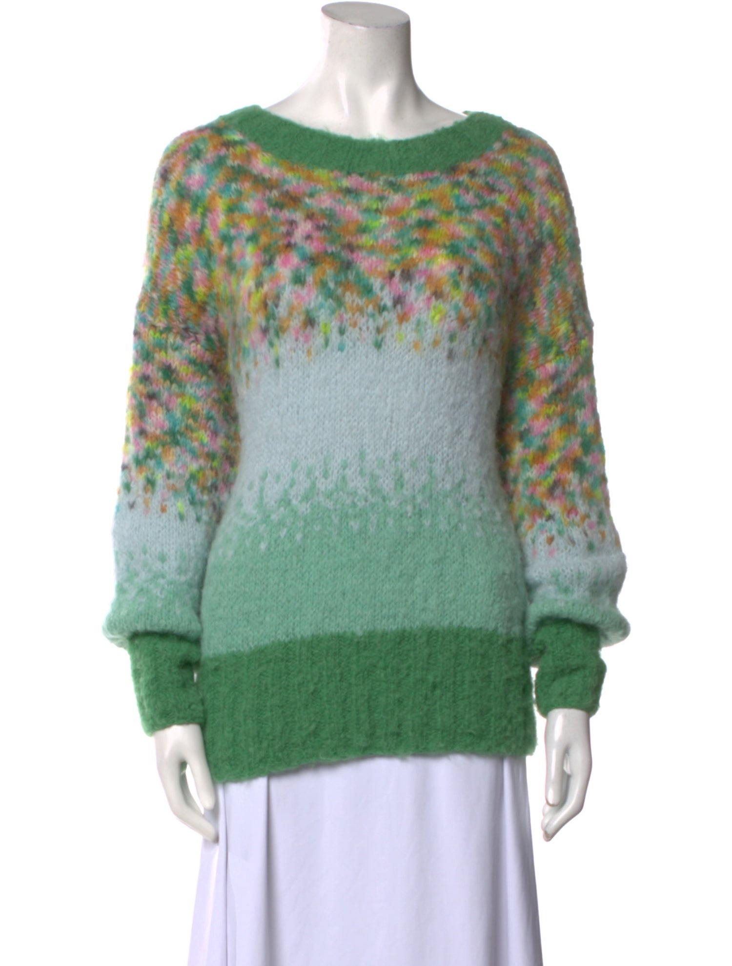 Rose Carmine Alpaca Printed Sweater