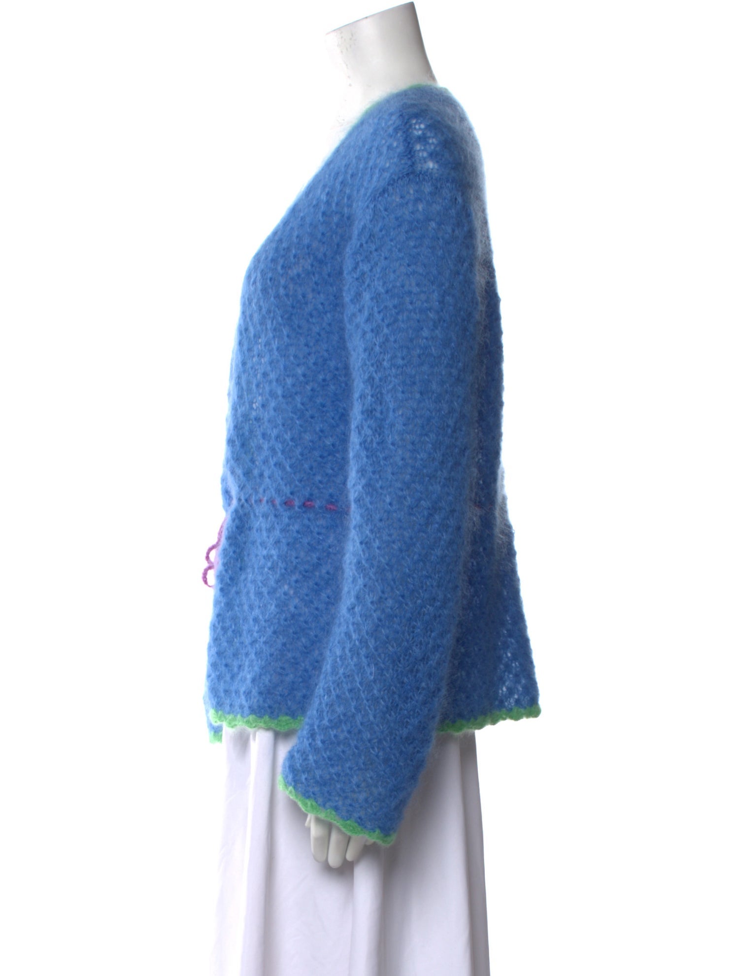 Rose Carmine Mohair Scoop Neck Sweater