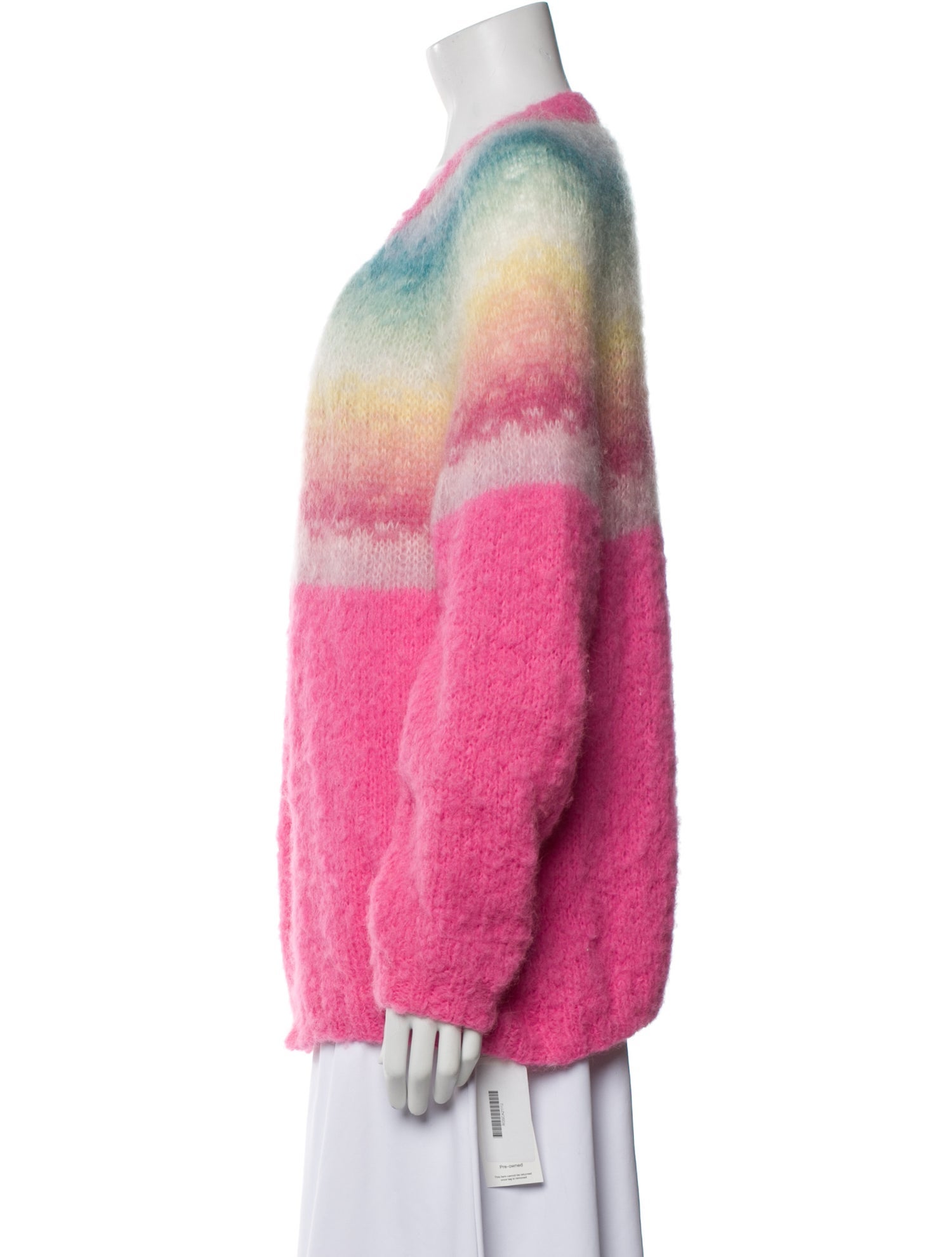 Rose Carmine Alpaca Striped Sweater