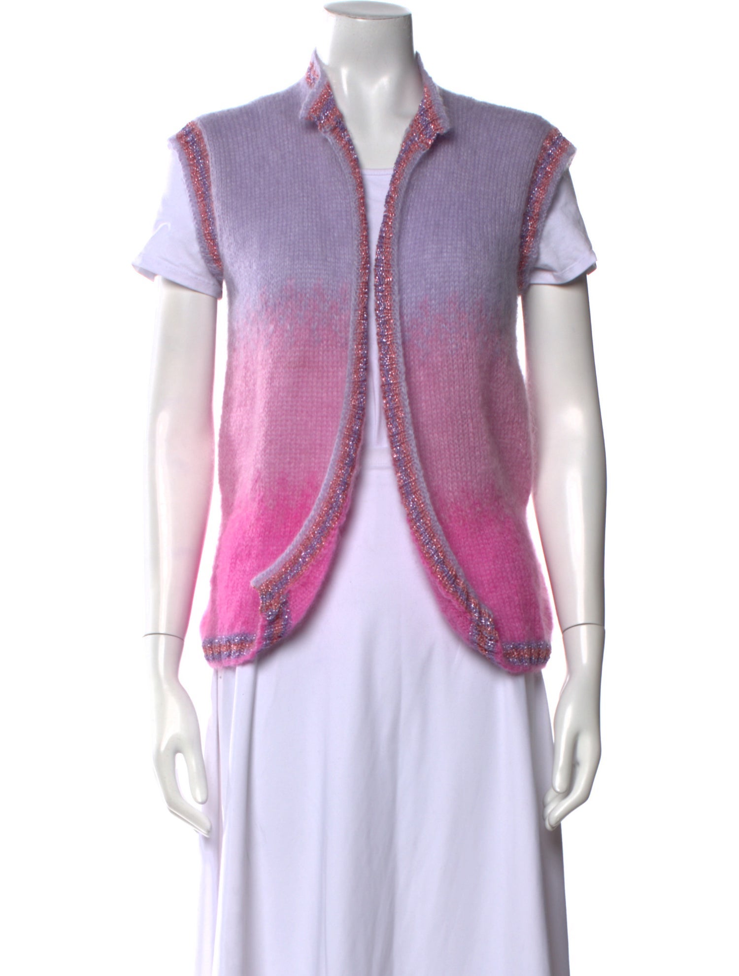 Rose Carmine Mohair Tie Neck Sweater