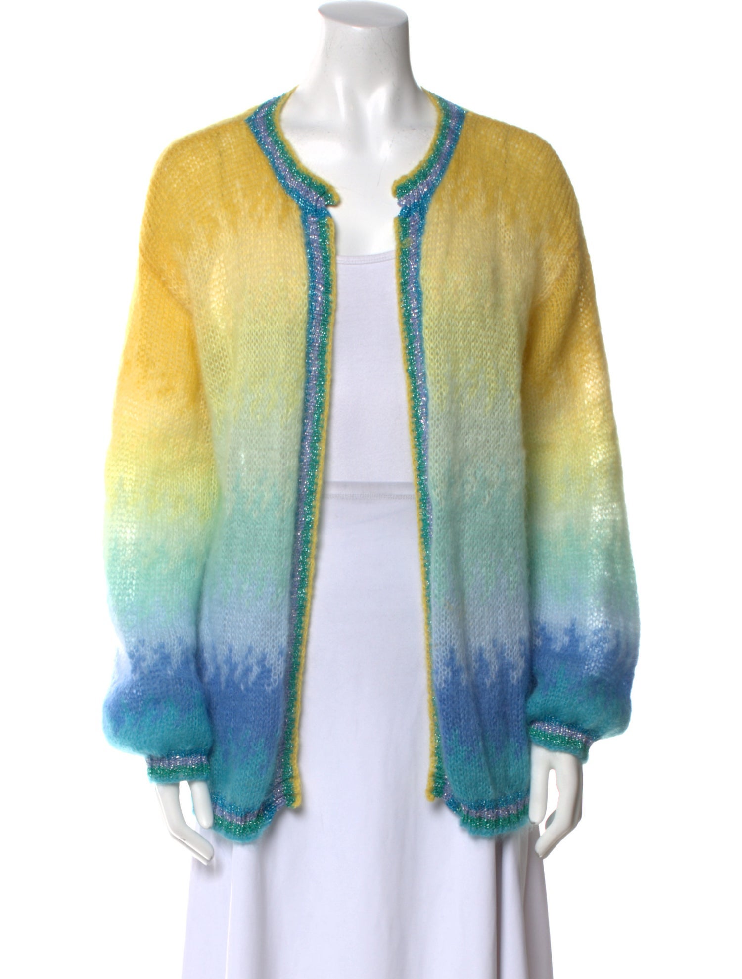 Rose Carmine Mohair Striped Sweater