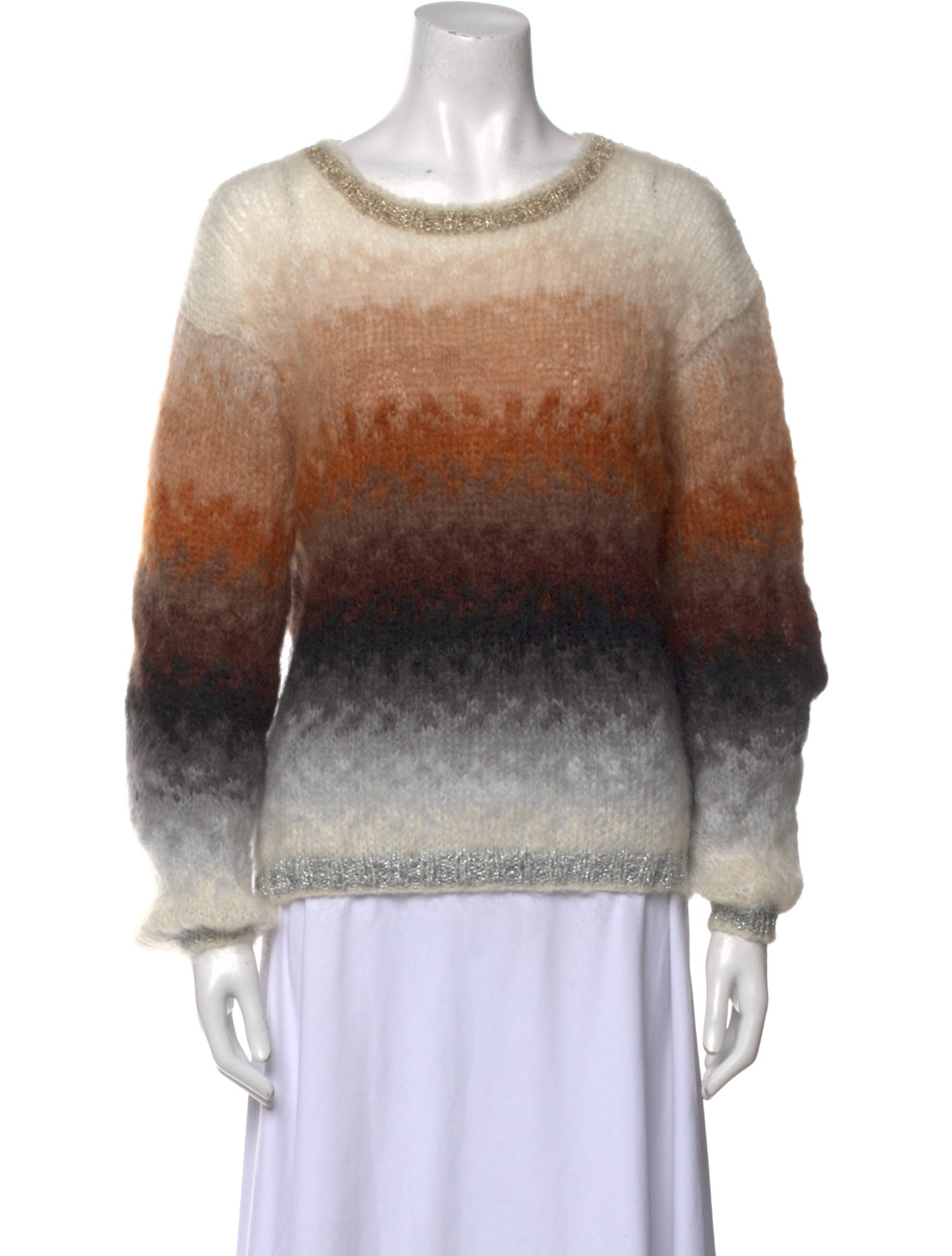 Rose Carmine Mohair Striped Sweater