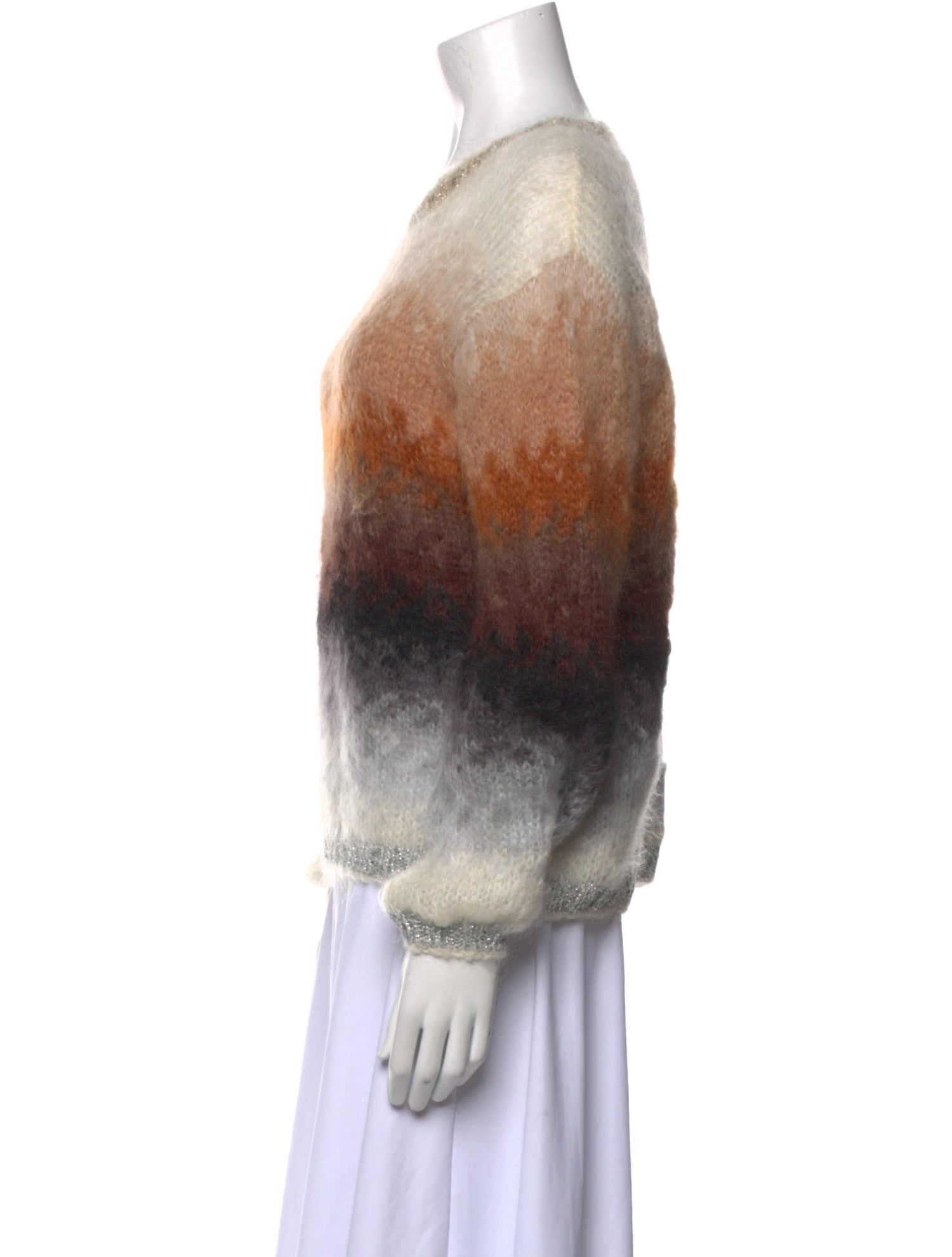 Rose Carmine Mohair Striped Sweater