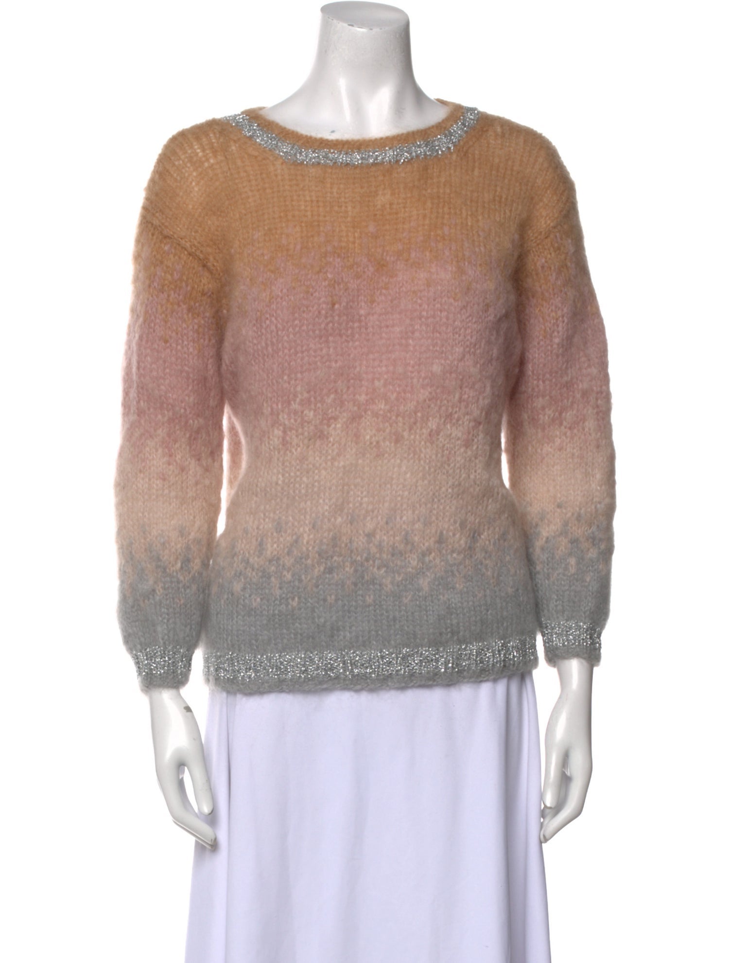 Rose Carmine Mohair Scoop Neck Sweater