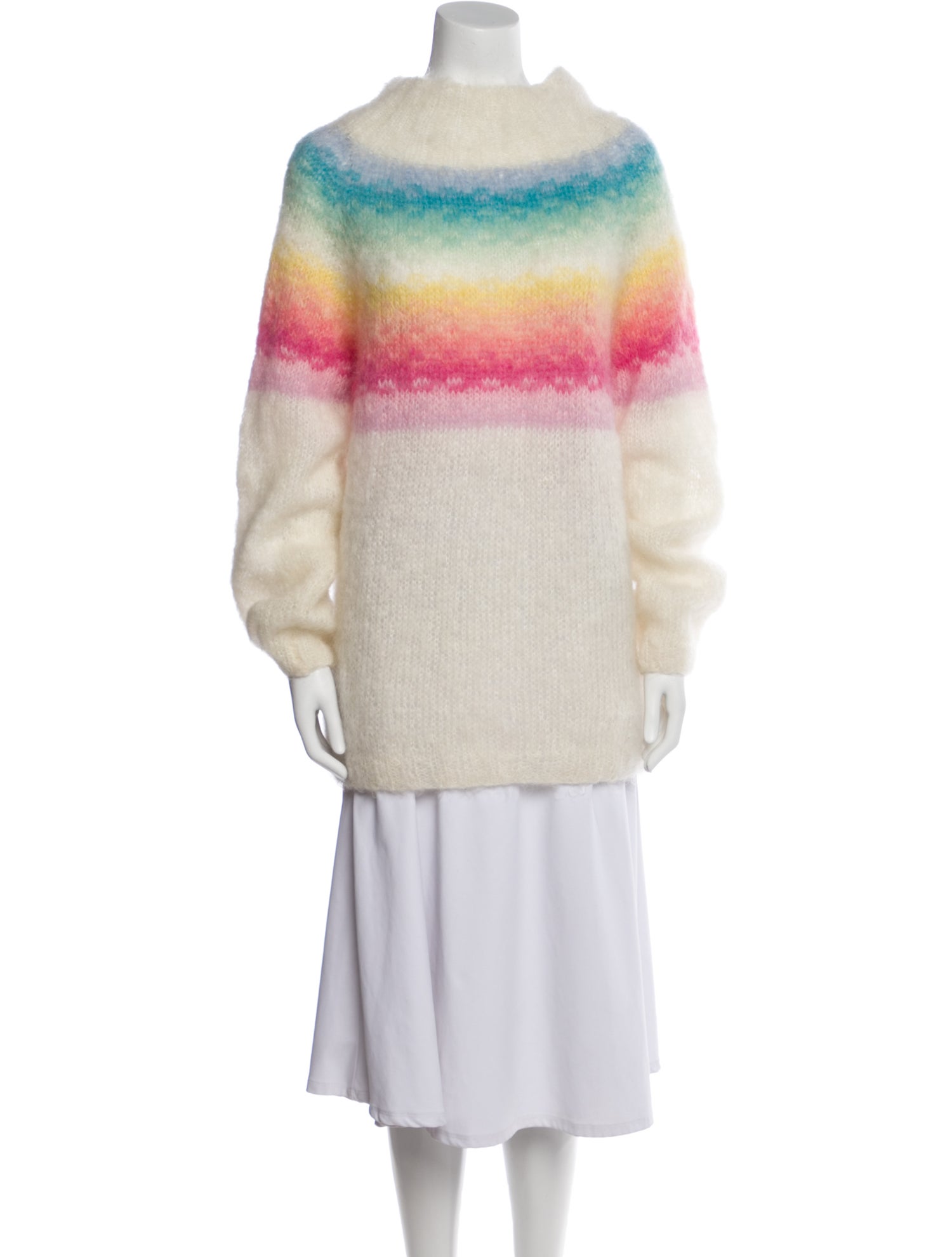 Rose Carmine Mohair Striped Sweater
