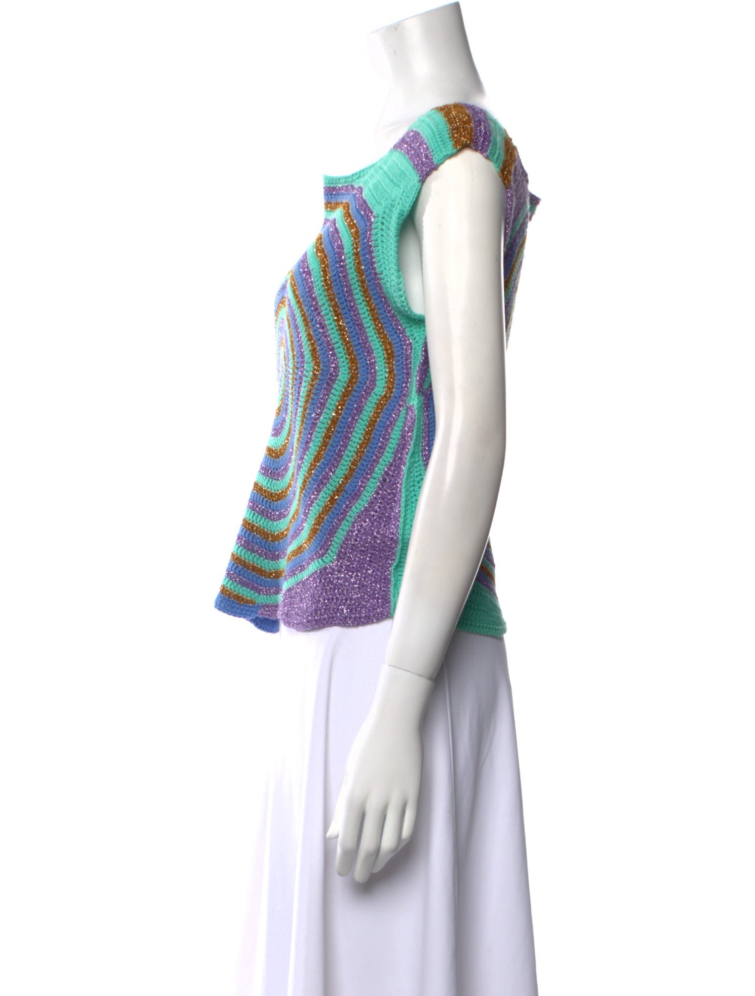 Rose Carmine Printed Bateau Neckline Crop Top