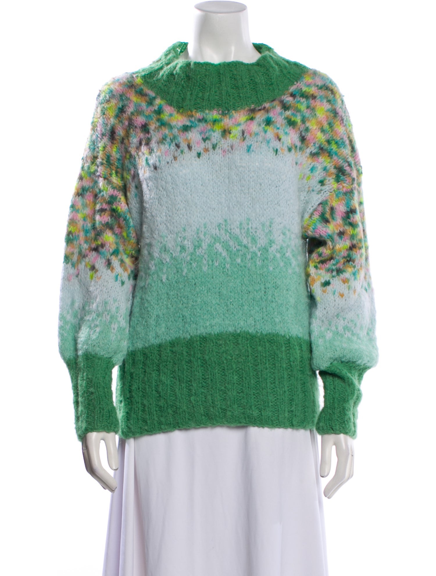 Rose Carmine Alpaca Printed Sweater