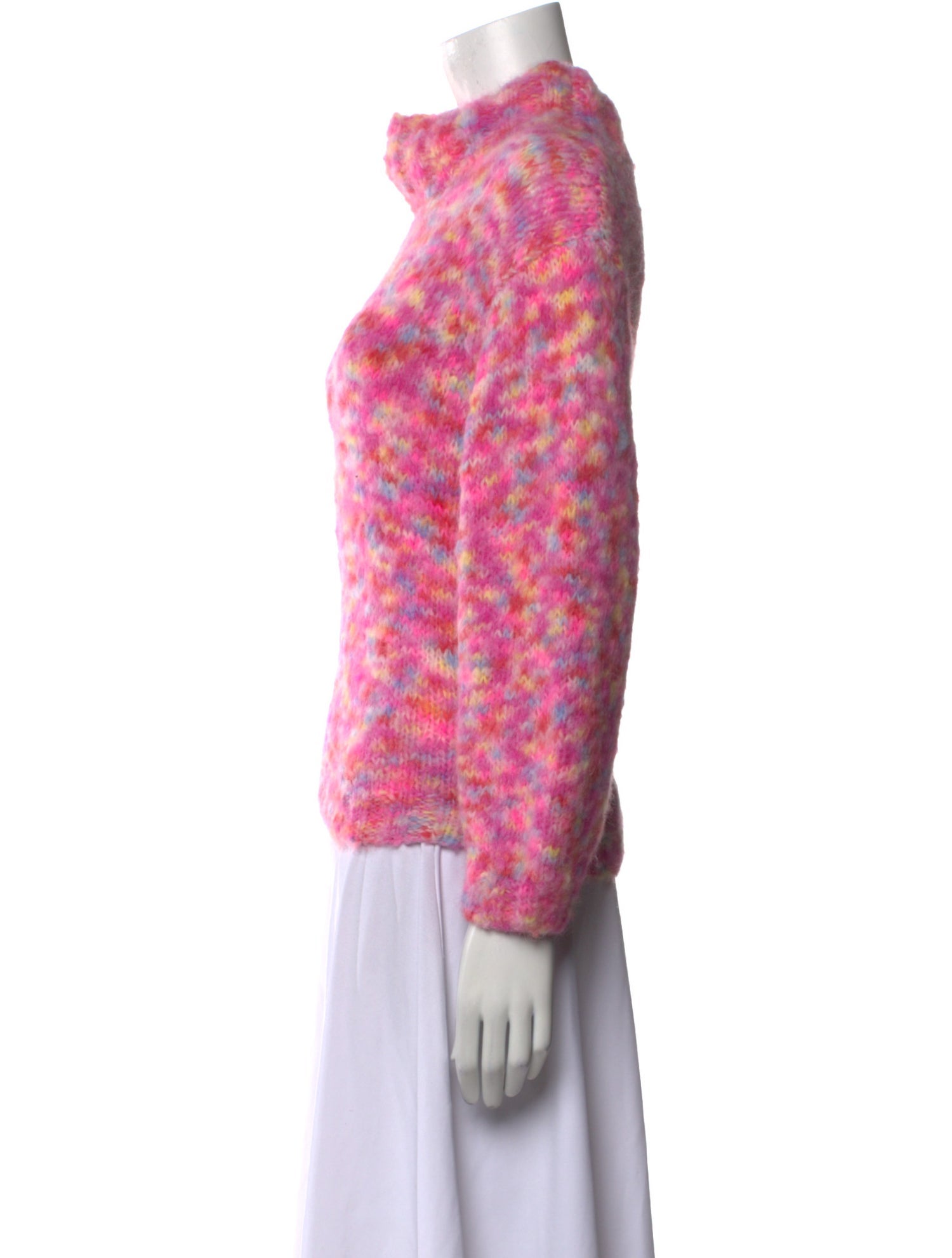 Rose Carmine Alpaca Printed Sweater