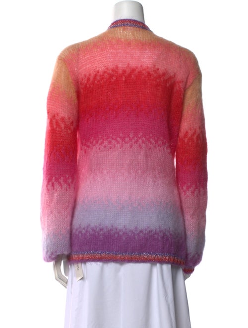 Rose Carmine Mohair Tie-Dye Print Sweater