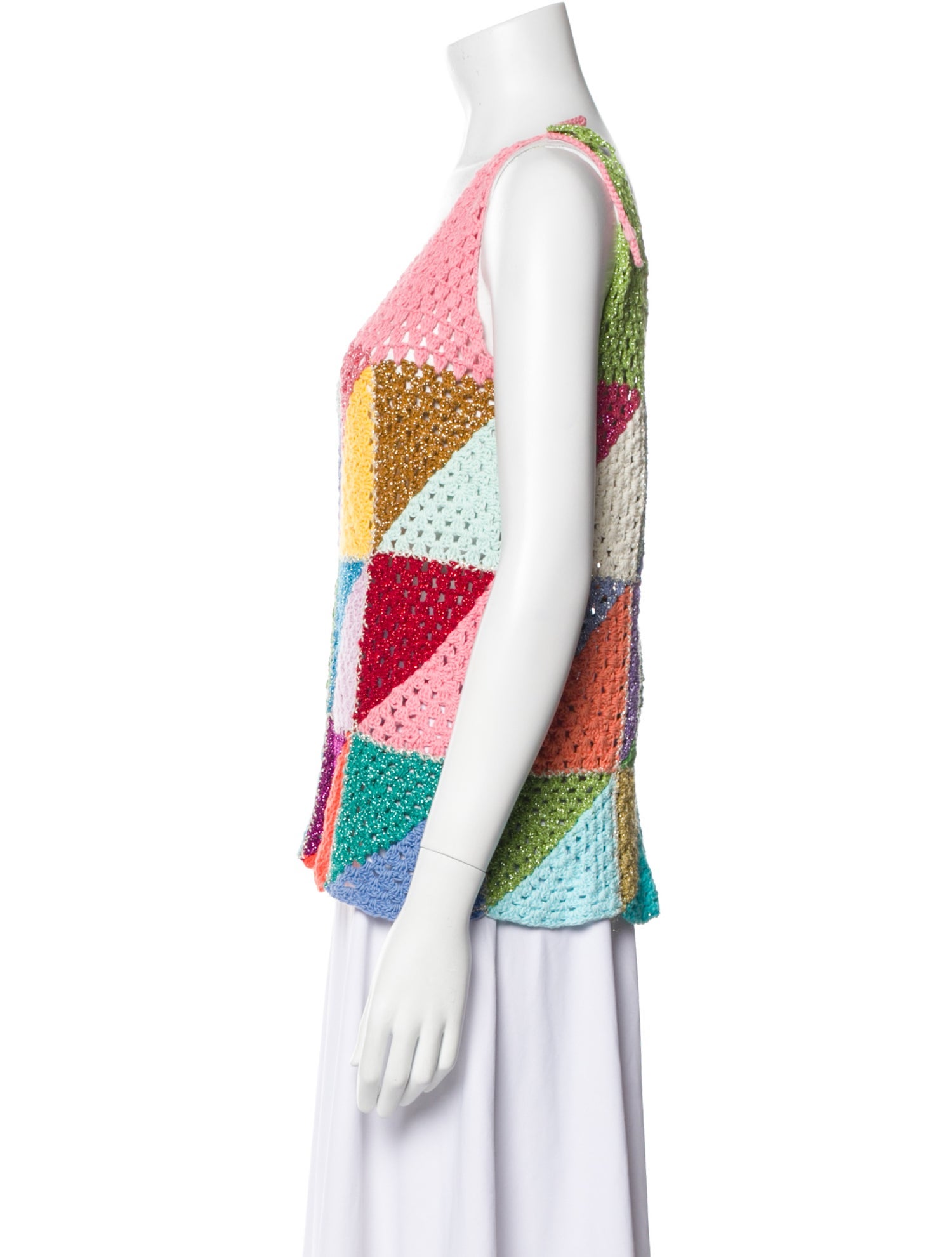 Rose Carmine Printed V-Neck Top