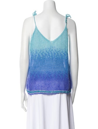 Rose Carmine Kid Mohair Printed Top