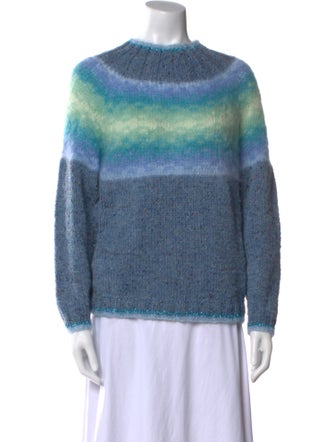 Rose Carmine Wool Striped Sweater