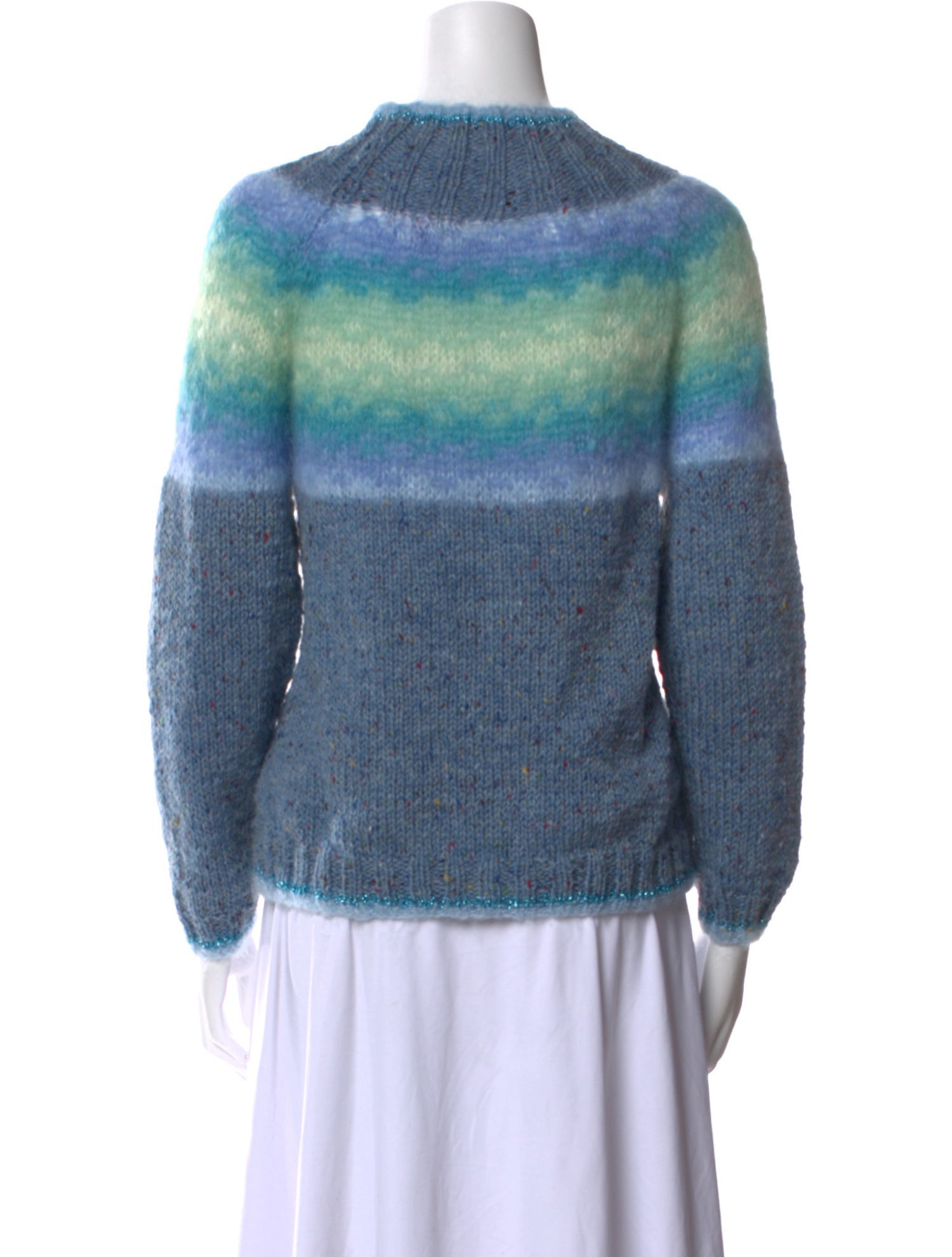 Rose Carmine Wool Striped Sweater