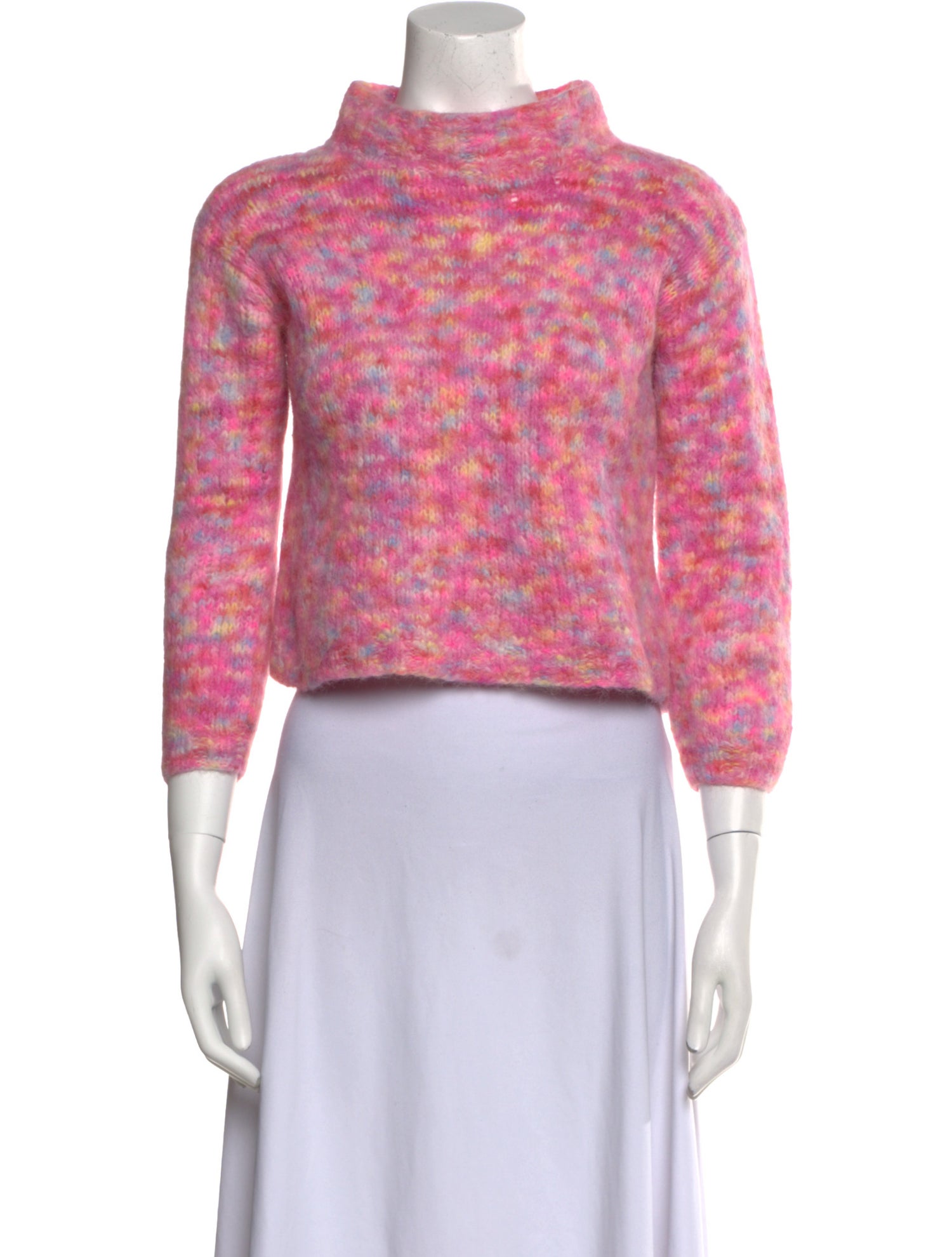 Rose Carmine Alpaca Printed Sweater