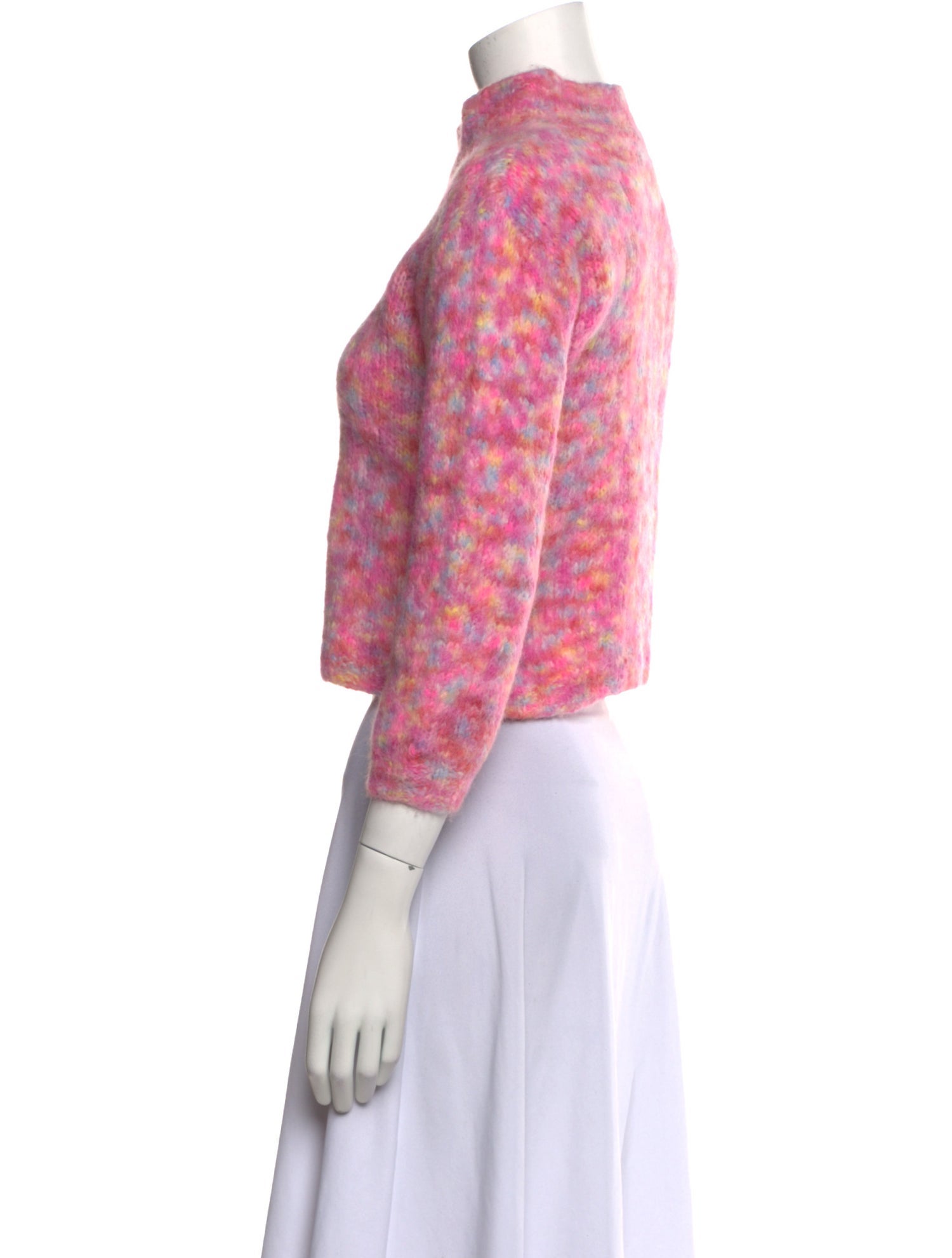 Rose Carmine Alpaca Printed Sweater