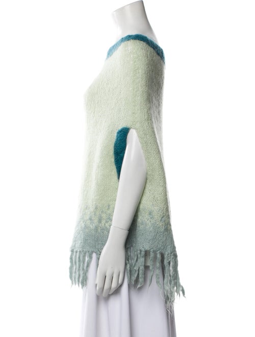 Rose Carmine Kid Mohair Colorblock Pattern Sweater