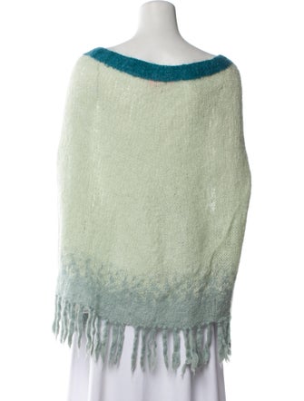 Rose Carmine Kid Mohair Colorblock Pattern Sweater