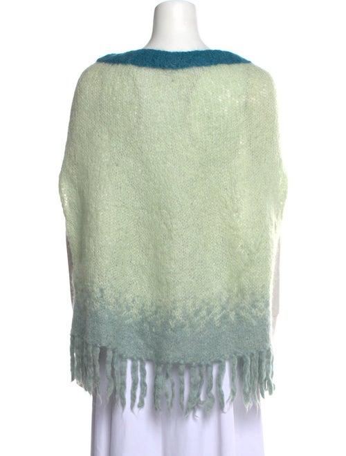 Rose Carmine Kid Mohair Colorblock Pattern Sweater