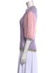 Rose Carmine Mohair Colorblock Pattern Sweater