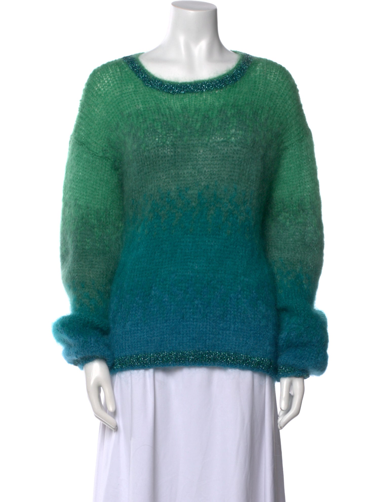 Rose Carmine Mohair Scoop Neck Sweater