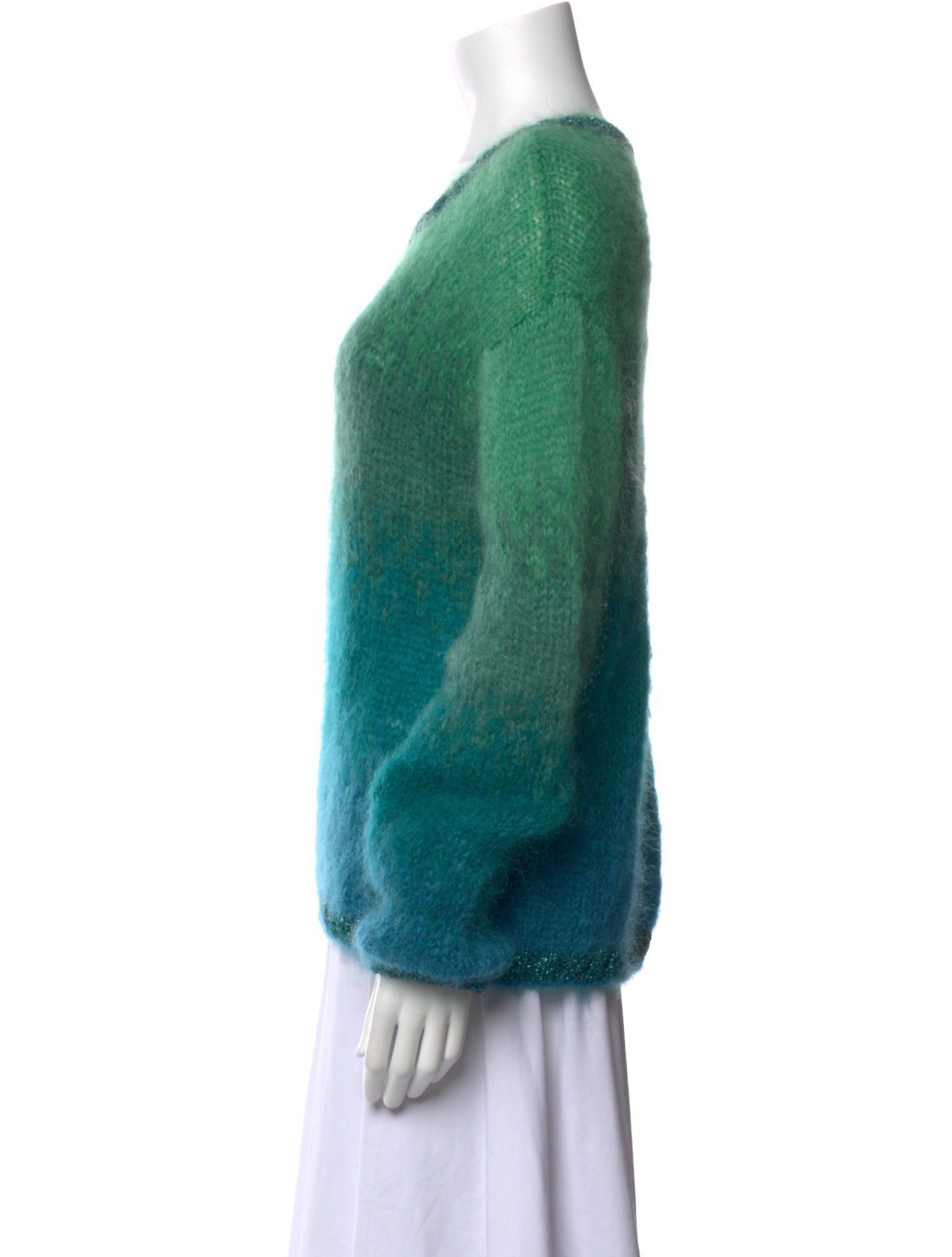 Rose Carmine Mohair Scoop Neck Sweater