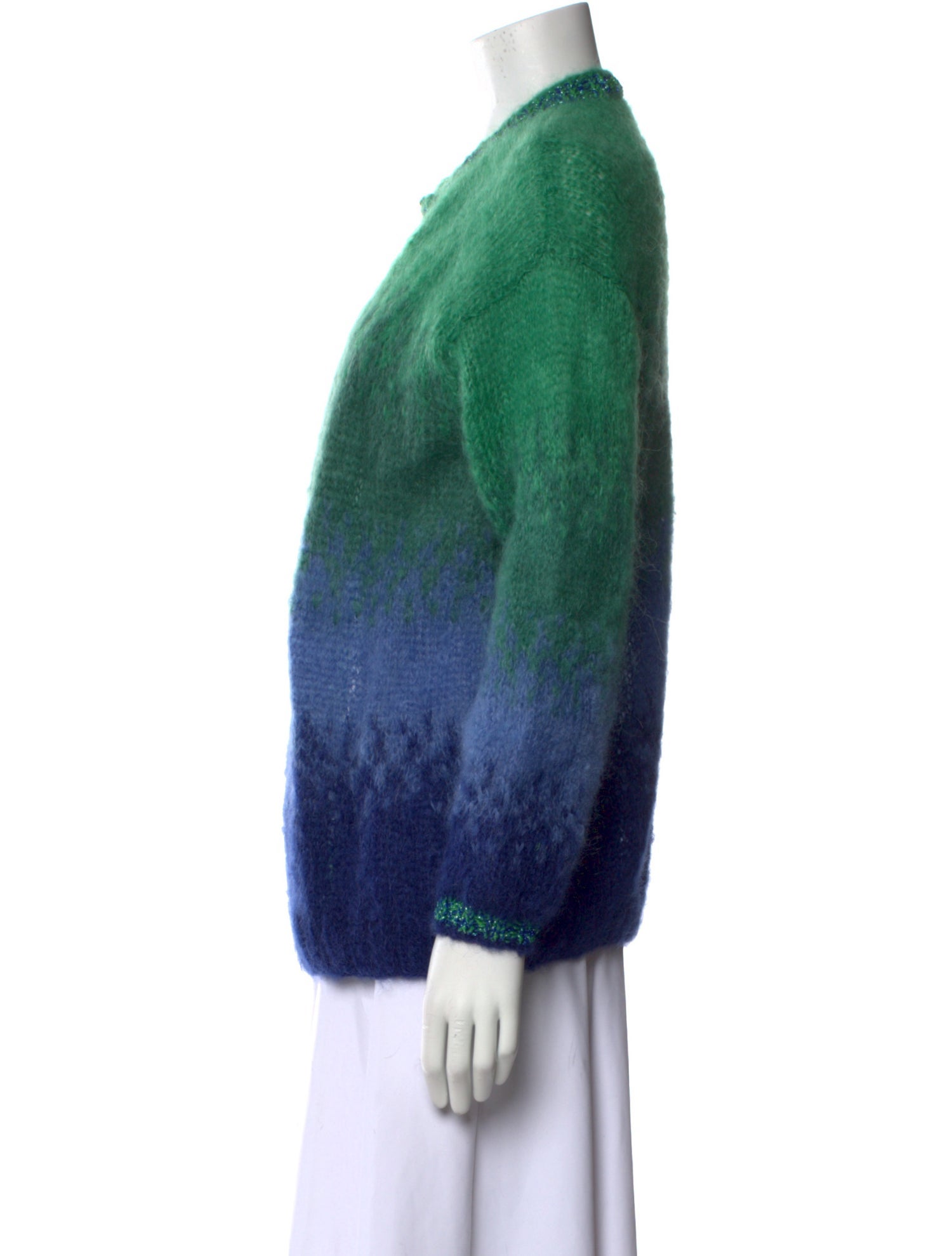 Rose Carmine Mohair Tie-Dye Print Sweater