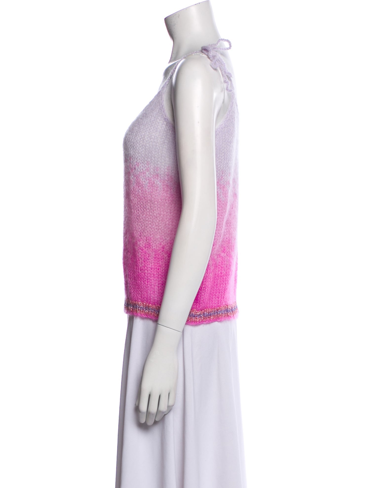 Rose Carmine Mohair Striped Sweater