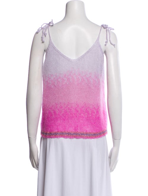 Rose Carmine Mohair Striped Sweater