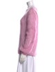 Rose Carmine Mohair Crew Neck Sweater