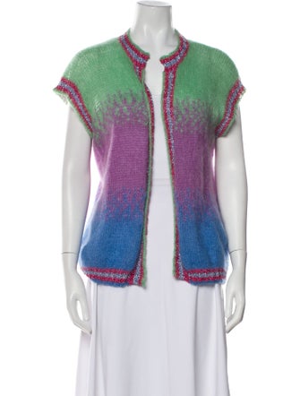 Rose Carmine Kid Mohair Striped Sweater