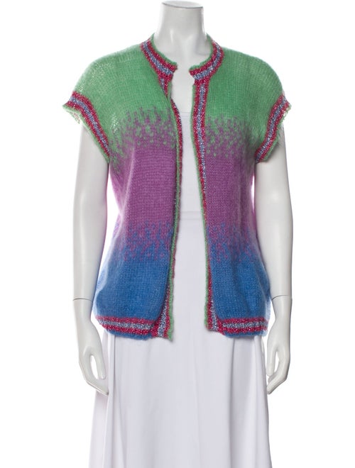 Rose Carmine Kid Mohair Striped Sweater