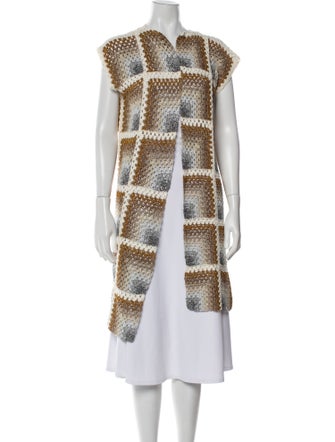 Rose Carmine Plaid Print Crew Neck Sweater