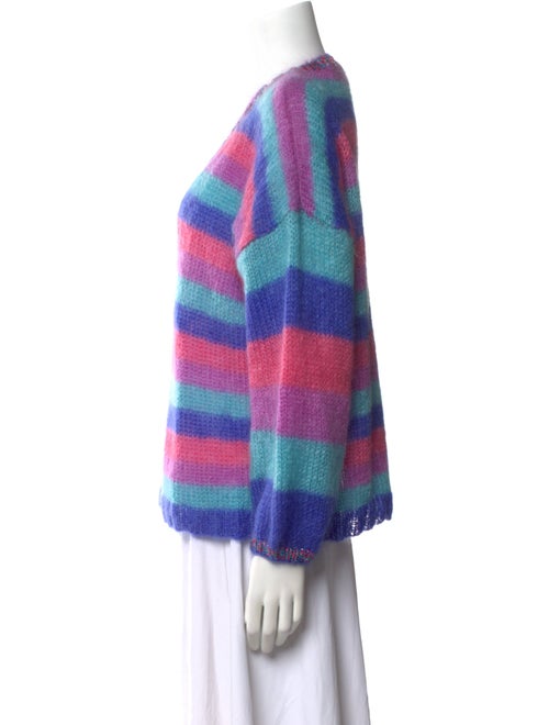 Rose Carmine Mohair Striped Sweater