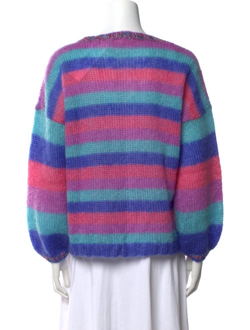 Rose Carmine Mohair Striped Sweater
