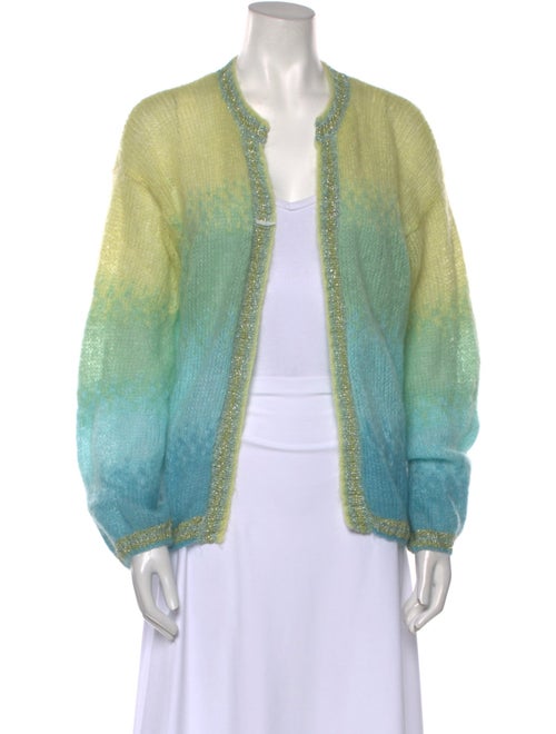 Rose Carmine Mohair Tie-Dye Print Sweater