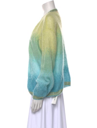 Rose Carmine Mohair Tie-Dye Print Sweater