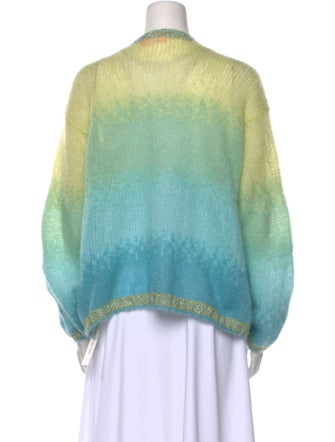 Rose Carmine Mohair Tie-Dye Print Sweater