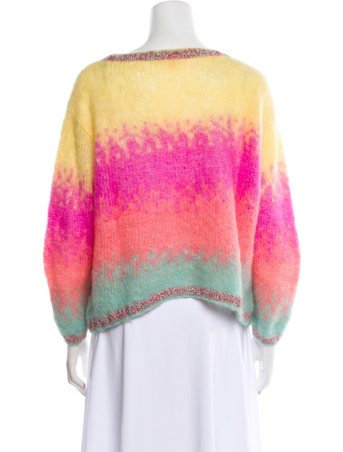 Rose Carmine Mohair Printed Sweater