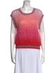 Rose Carmine Mohair Colorblock Pattern Sweater