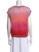 Rose Carmine Mohair Colorblock Pattern Sweater