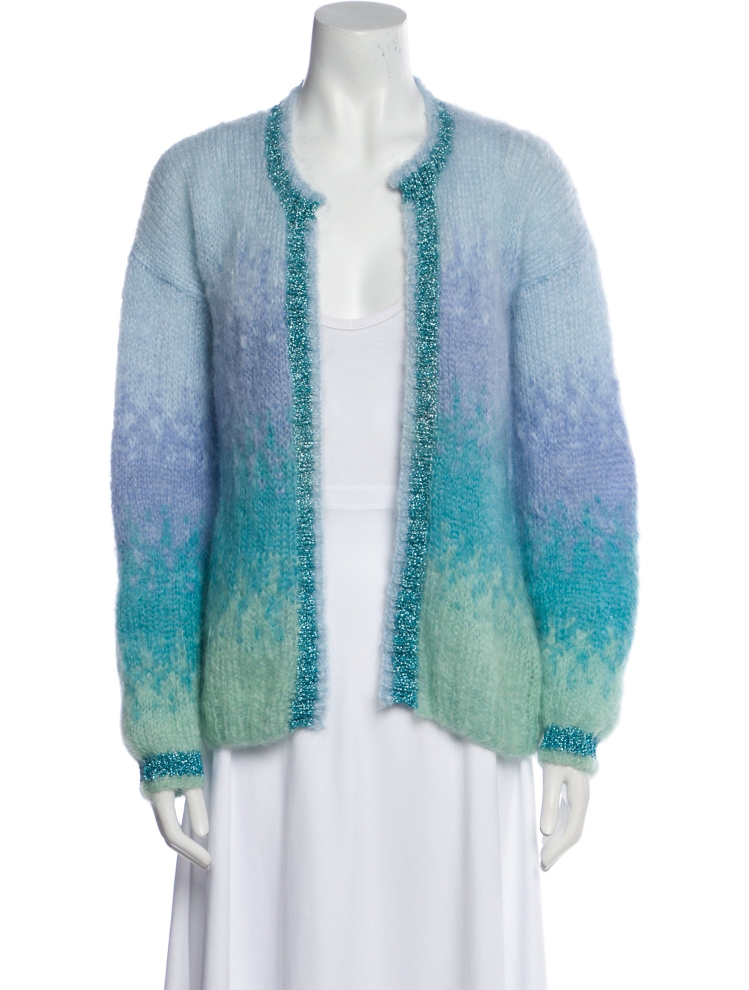 Rose Carmine Mohair Printed Sweater