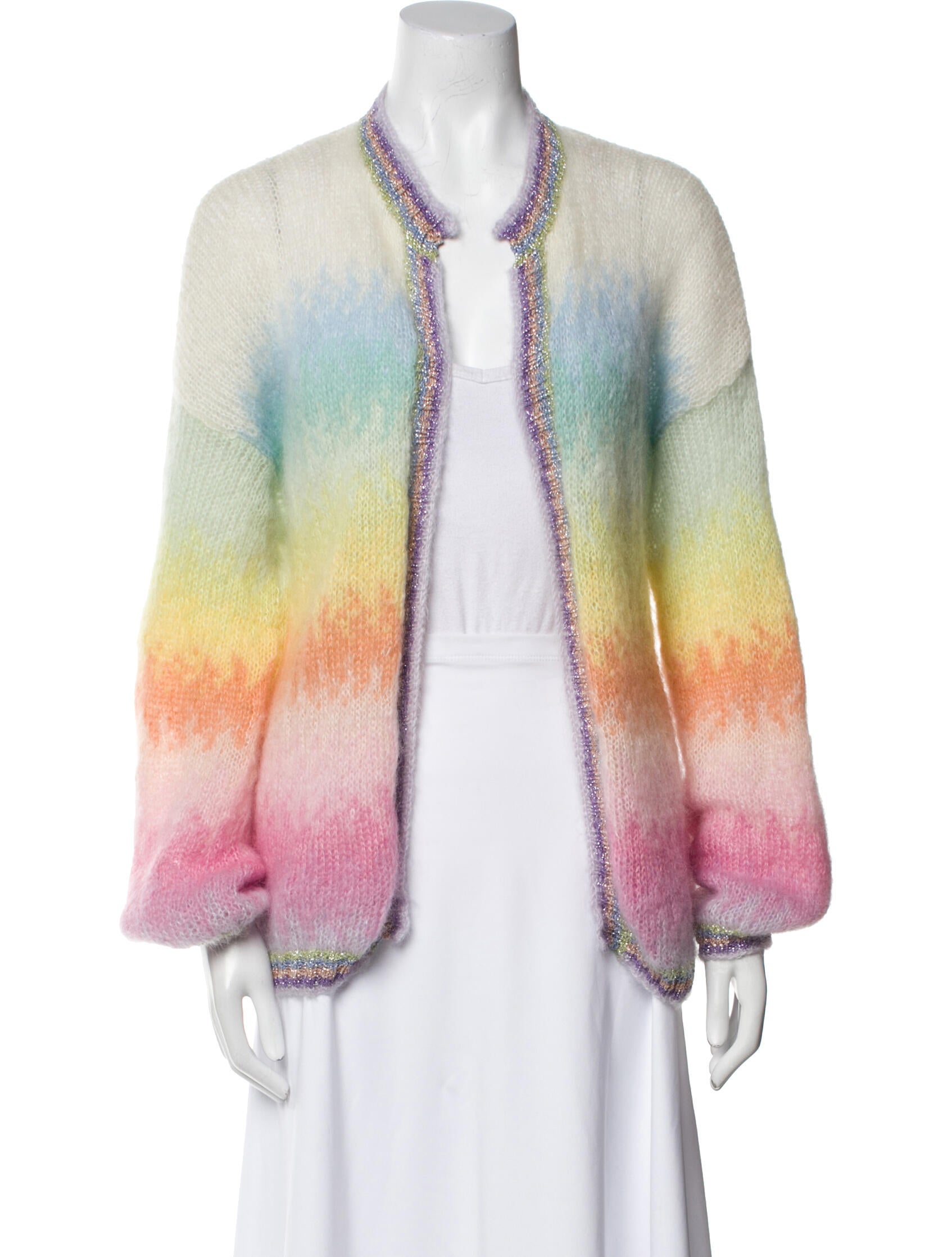 Rose Carmine Mohair Striped Sweater