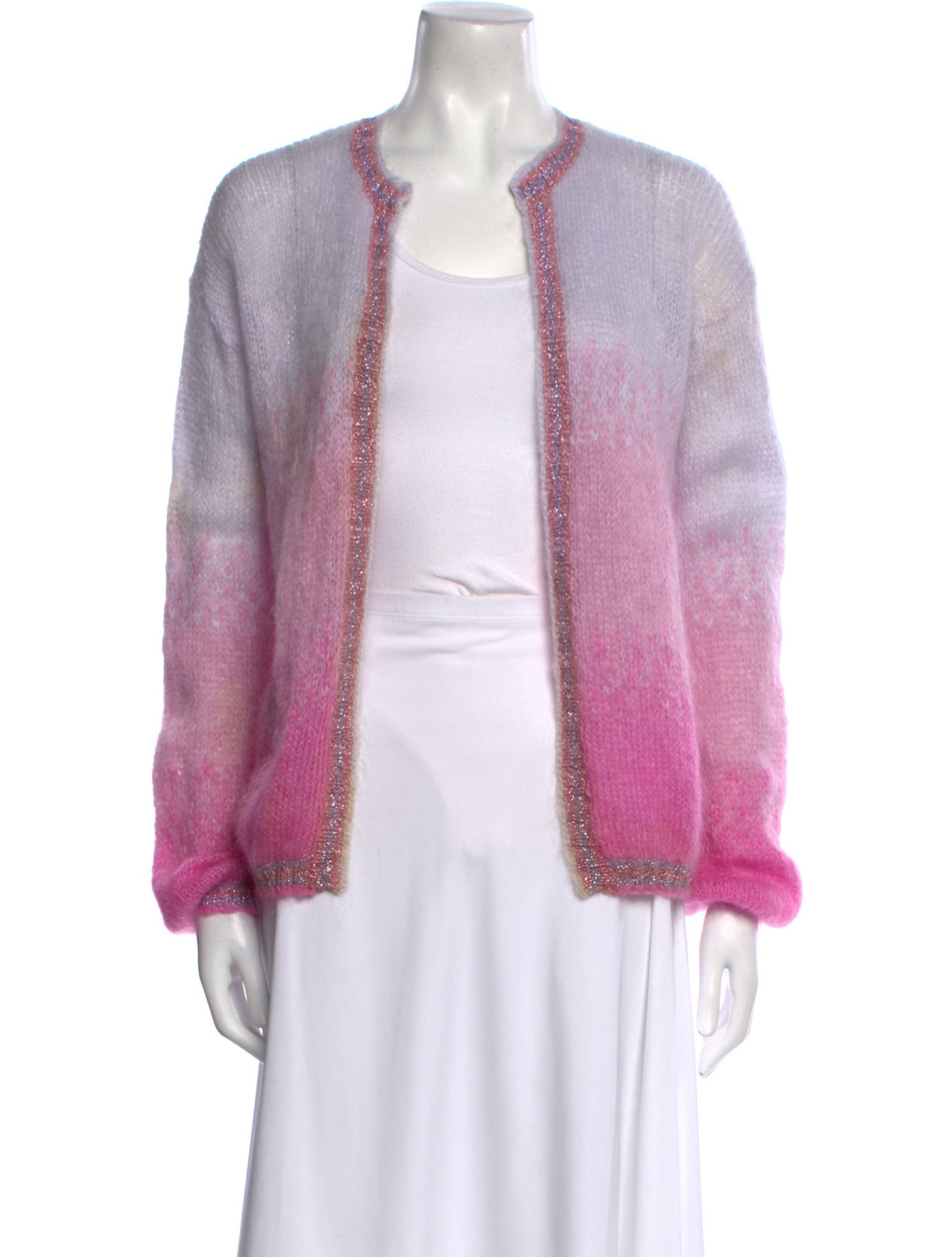 Rose Carmine Mohair Scoop Neck Sweater