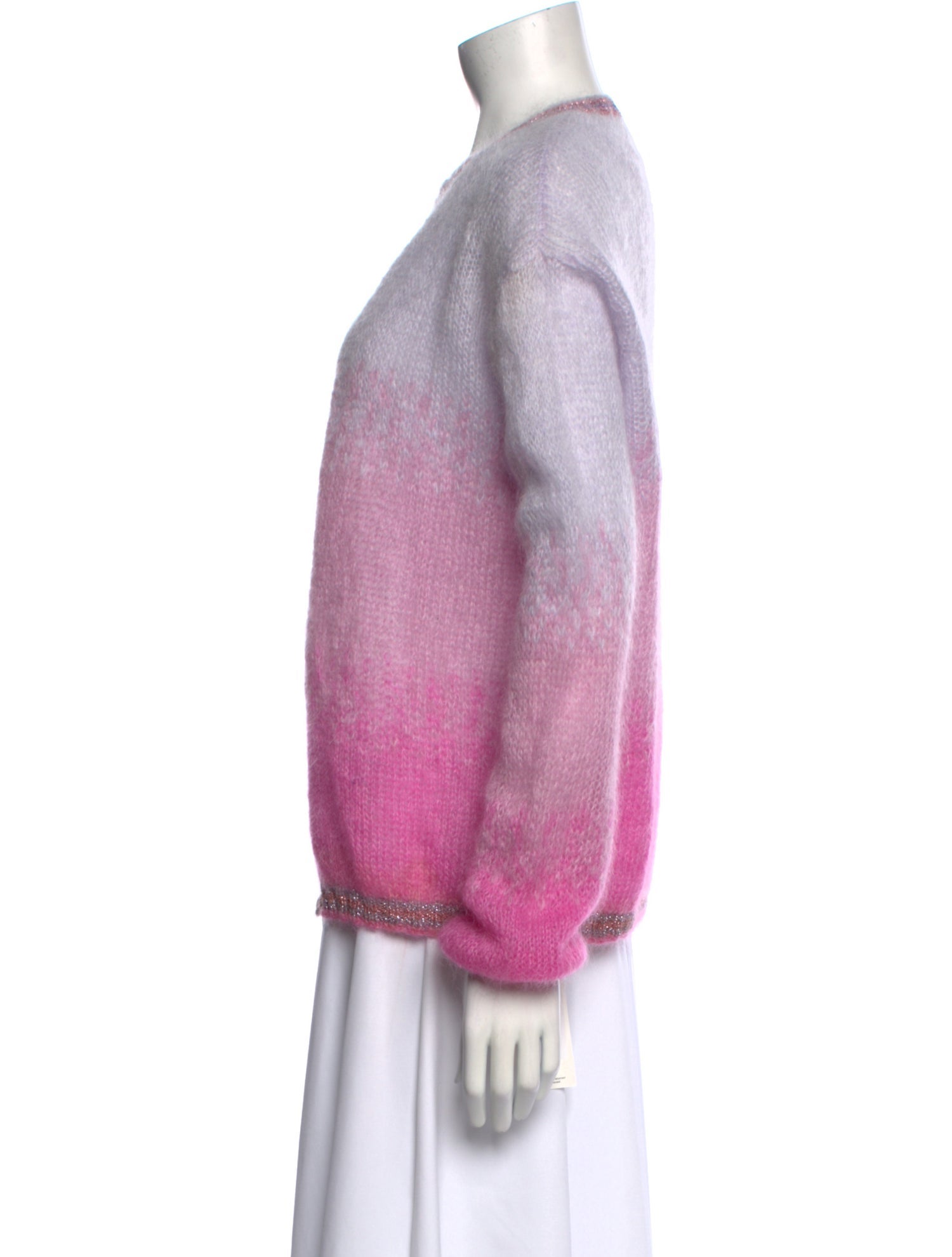 Rose Carmine Mohair Scoop Neck Sweater