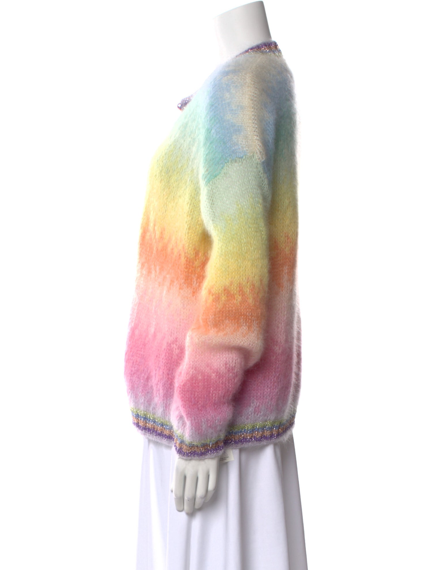 Rose Carmine Mohair Striped Sweater